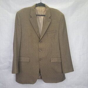 LRL Ralph Lauren Sport Coat Men's 44L Harris Tweed Blazer Brown Lambs Wool VTG